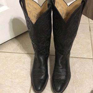 Justin Blk Leather London Calf Cowboy boot L4911